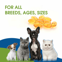 Omega 3 Softgel für Hunde und Katzen Haustier-Nahrungsergänzung Blisterpackung mit Immununterstützung und Verdauungsgesundheit