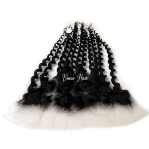VMAE Natural Raw Virgin Afro Curl Onda ondulada HD Cierre Frontal de encaje transparente Línea de cabello de bebé Trama de cabello <span class=keywords><strong>humano</strong></span> Bundle Deal - Product Image 5