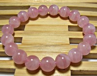 Bracelet élastique fait main pour femmes, en pierres précieuses naturelles de Madagascar, quartz rose de 10 mm, fabrication tendance en gros personnalisée