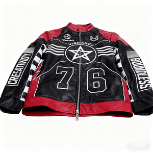 Giacca da Motociclista Invernale Vintage Personalizzata per <span class=keywords><strong>Uomo</strong></span>, in <span class=keywords><strong>Pelle</strong></span> PU con Dettagli in <span class=keywords><strong>Pelle</strong></span> Bovina - Product Image 2