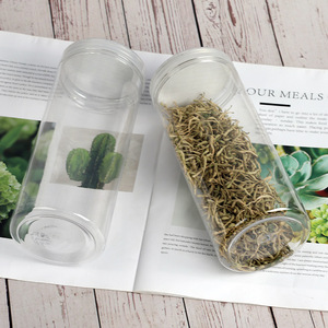 Plastic Airtight Jars 85x200mm Large Cylinder Storage Containers For Grains Tea Food Packaging With Lid - Product Image 2