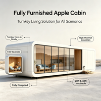 Maison mobile modulaire en conteneur Apple Pod Cabin, en acier, avec chambre et salon, design contemporain, utilisation quotidienne, configuration intelligente complète