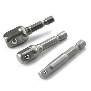 Juego de 3 brocas de vástago hexagonal con adaptador de extensión para taladro, 1/4, 3/8, 1/2, herramientas de destornillador para taladrar madera - Product Image 2