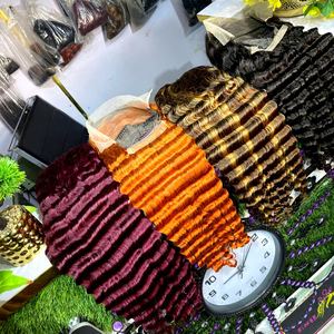 <span class=keywords><strong>Parrucca</strong></span> Glueless 100% <span class=keywords><strong>Capelli</strong></span> Umani Brasiliani Vergini, <span class=keywords><strong>Parrucca</strong></span> Frontale in Pizzo Originale Vietnamita Deep Wave per Donne Nere, <span class=keywords><strong>Parrucca</strong></span> HD Full Lace Frontal - Product Image 1