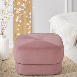 Moderno Puff Otomano de <span class=keywords><strong>Terciopelo</strong></span> <span class=keywords><strong>Rosa</strong></span>, Bonito Taburete de Almacenamiento para Pies para Sala de Estar, Puff Grande de <span class=keywords><strong>Terciopelo</strong></span> para Apartamento - Product Image 3