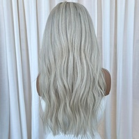 Perruque Blonde Platine HD Lace en Cheveux Humains Européens Remy, Sans Colle, Pré-Pluckée, Dentelle Transparente, Ligne de Cheveux Naturelle, Ondulée (Body Wave)