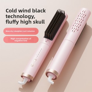 Peigne lissant multifonctionnel 4 températures, ions négatifs, <span class=keywords><strong>brosse</strong></span> lissante mini double usage pour homme et femme - Product Image 5