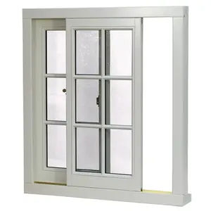 Hiện đại chất lượng cao đôi kính PVC/uPVC trượt cửa sổ ngang Mở thiết kế cách âm và không thấm nước cho phòng ngủ