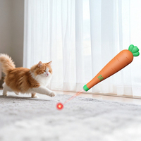 Jouet interactif pour chat en forme de carotte, bâton de stimulation rechargeable avec lumière laser, en ABS, sûr pour l'exercice, longue tige pour le jeu quotidien
