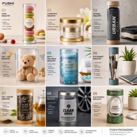 Boîte ronde transparente personnalisée pour emballage cosmétique avec couvercle, conteneur cylindrique en PET