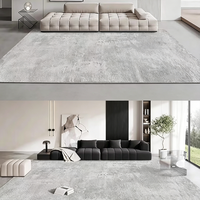 Tapis en polypropylène tufté à poils longs et denses, imperméable, avec envers en latex, couleur unie, moderne, écologique, adapté aux animaux domestiques, pour salon