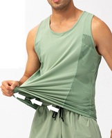 Camiseta deportiva de secado rápido para hombre, chaleco transpirable para entrenamiento físico, traje para exteriores, camisetas sin mangas de malla para correr con hombros descubiertos para hombre