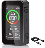 Detector de Oxígeno Portátil Personalizado OEM ODM 5 en 1, Monitor de Oxígeno, Temperatura y Humedad, Detector Digital de Calidad del Aire para Camping