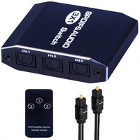 Distribuidor de Audio SPDIF de Fibra Óptica Hardrock con 3 Entradas y 1 Salida, Origen China, Embalaje en Caja de Color, FCC CE