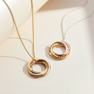 Collana di gioielli placcati in oro fantasia per <span class=keywords><strong>uomo</strong></span> donna collana con anello russo in argento sterling 925 inciso personalizzato - Product Image 1