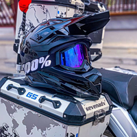 Casco de Motocross Doble Propósito de ABS con Certificación DOT, Visera Solar Extraíble, Gafas/Guantes Gratis, Tallas S/M/L/XL (1300g) para Conducir
