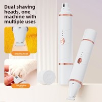 Tondeuse à ongles pour chien rechargeable 2-en-1 personnalisée, en ABS, avec double éclairage LED, faible bruit, tondeuse électrique pour toilettage