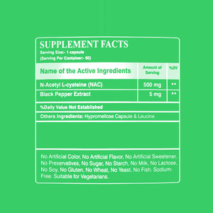 Cápsulas de N-Acetil-L-Cisteína Sin Gluten de Marca Propia, Apoya el Envejecimiento Saludable y la Vitalidad, Salud Pulmonar y Hepática, 60 Cápsulas - Product Image 3