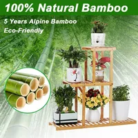 Espositore per fiori pieghevole a 3 livelli espositore per fiori espositore per piante in legno di bambù per la casa e il giardino
