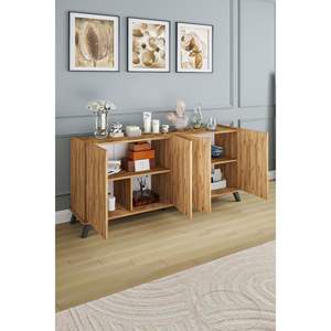Akel Atlantic - Mueble de Madera con Consola de 4 Puertas y 180 cm, Aparador, Soporte para TV, para Comedor - Product Image 5