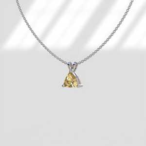 Triangle Cut Topaz Pendant Necklace In 925 Silver With Prong Setting <b>Box</b> Chain Minimalist Geometric Design Unisex Everyday Wear - Product Image 2