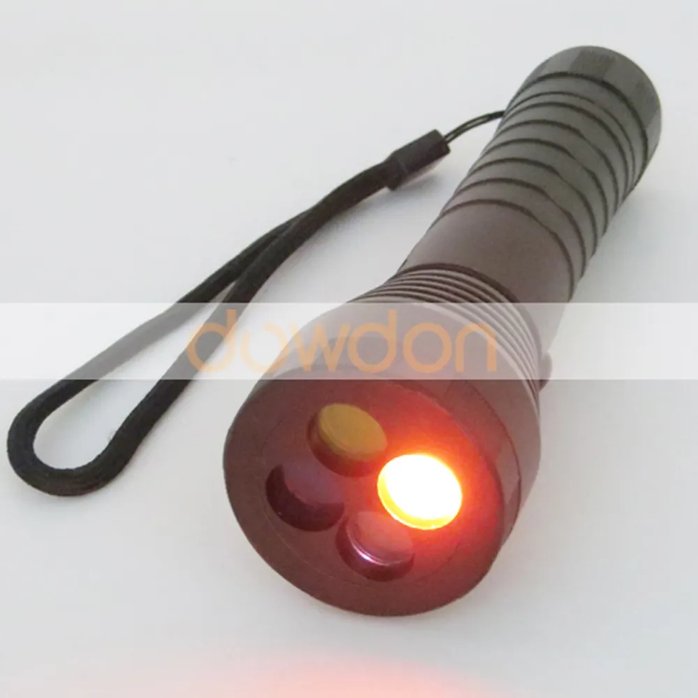 3 Mode 4 Warna Lensa Darurat R2 Warna Led Mengubah Senter Rel Sinyal SOS Torch