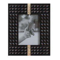 Cadre photo en bois fait main TN Brand TNWB2303, décoratif de bureau, noir perlé, 5x7, impression gravure laiton 1 couleur