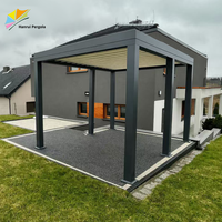 Pergola bioclimatique motorisée moderne en aluminium imperméable de haute qualité, toit à persiennes rotatives à 90 degrés, maison d'été