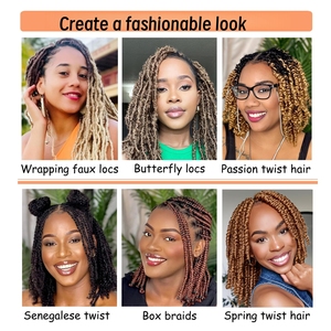 Extensiones de Cabello <span class=keywords><strong>Afro</strong></span> Rizado Pre-Separadas, Suaves, para <span class=keywords><strong>Trenzas</strong></span>, Crochet, Estilo Distressed, 24 Pulgadas de Largo - Product Image 5