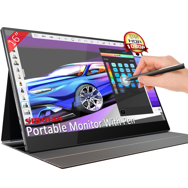 15.6 Inch 1080P Touch Screen Portable Display Gaming Monitor for Laptop with Stylus Pen
