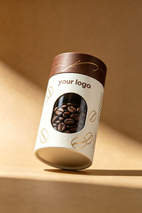 กระบอกบรรจุภัณฑ์เมล็ดกาแฟแบบกระดาษพิมพ์ลายทองคำ  แบบรีไซเคิลได้ สำหรับกาแฟ ชา และมัทฉะ - Product Image 1