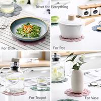 Support de marmite moderne en silicone antidérapant et résistant à la chaleur pour comptoir de table Dessous de plat pour plats, casseroles et poêles