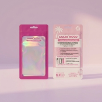 Pochette personnalisée holographique à fermeture éclair trois côtés, sac d'emballage de détail en plastique fin pour étui de téléphone ou cadeau