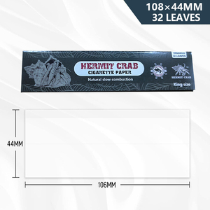 HermitCrab Black King Size 106X44mm Tobacco Leaves Ultra Thin Cigarette Rolling Paper For <b>Smoke</b> - Product Image 4