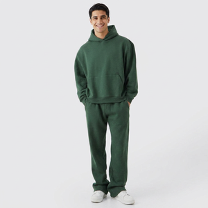 Chándal de invierno unisex de talla grande con capucha, ecológico, de secado rápido y transpirable, estilo urbano, con hilos finos personalizados, al por mayor - Product Image 1
