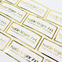 Feuille d'étiquettes en feuille d'or transparente personnalisée pour l'emballage de bouteilles en verre Autocollants de logo privé auto-adhésifs