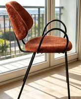 Chaise de salle à manger ergonomique rembourrée avec dossier, chaise d'appoint à pieds en métal pour salon, chambre à coucher