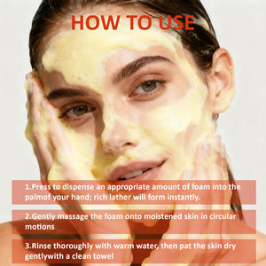 OEM Herbal Organic Deep Cleansing <b>Moisturizing</b> Turmeric & Kojic Acid Foam Facial Cleanser for Acne - Product Image 4