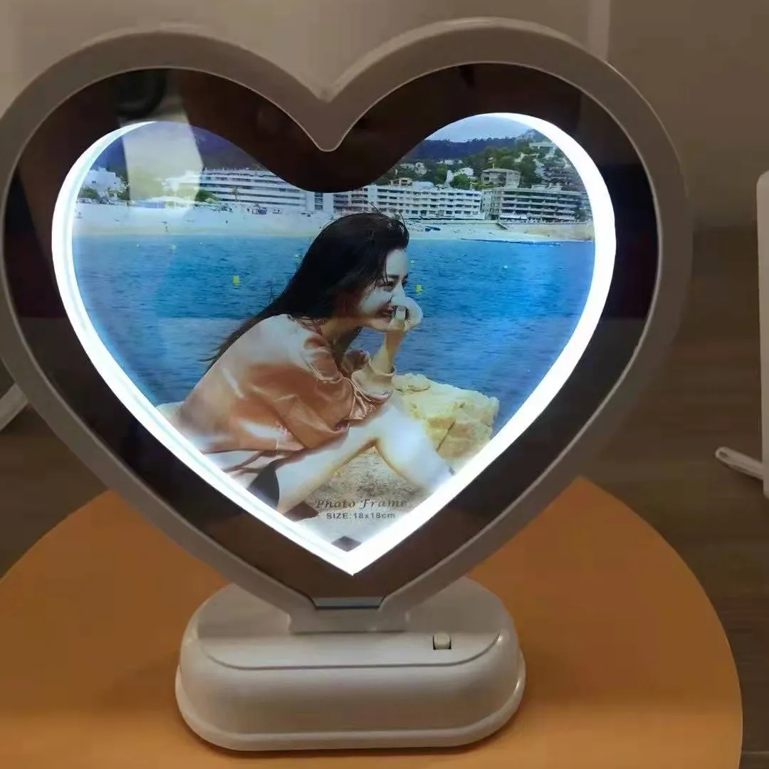 Heart magic mirror photo frame for sublimation