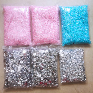 Perlas <span class=keywords><strong>de</strong></span> Plástico Ecológicas 3D <span class=keywords><strong>de</strong></span> 500g, Forma Semicircular, Alto Brillo, ABS, Color Beige Plano, para Decoración <span class=keywords><strong>de</strong></span> Teléfonos al por Mayor - Product Image 4