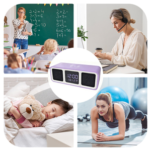 Enceinte Bluetooth intelligente en bois numérique pour décoration intérieure, avec <span class=keywords><strong>radio</strong></span> FM, veilleuse LED et <span class=keywords><strong>réveil</strong></span>, pour table <span class=keywords><strong>de</strong></span> <span class=keywords><strong>chevet</strong></span> ou bureau - Product Image 5