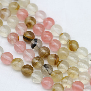 Natural Stone Watermelon Rind Round <b>Loose</b> <b>Beads</b> For Bracelet Making 6mm Wholesale DIY Accessories - Product Image 3
