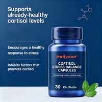 Capsules à base de plantes pour l'équilibre du cortisol, complément alimentaire végétal pour adultes, fabriqué en usine GMP, pour favoriser des niveaux sains de cortisol