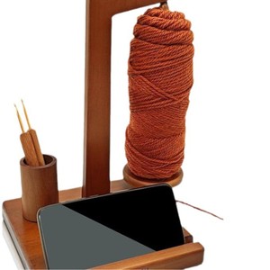 Brwissen Wooden Yarn Holder 7.48x7.48x11.4 Inches Multi Functional <b>Desktop</b> Storage Rack For Living Room Bedroom - Product Image 2