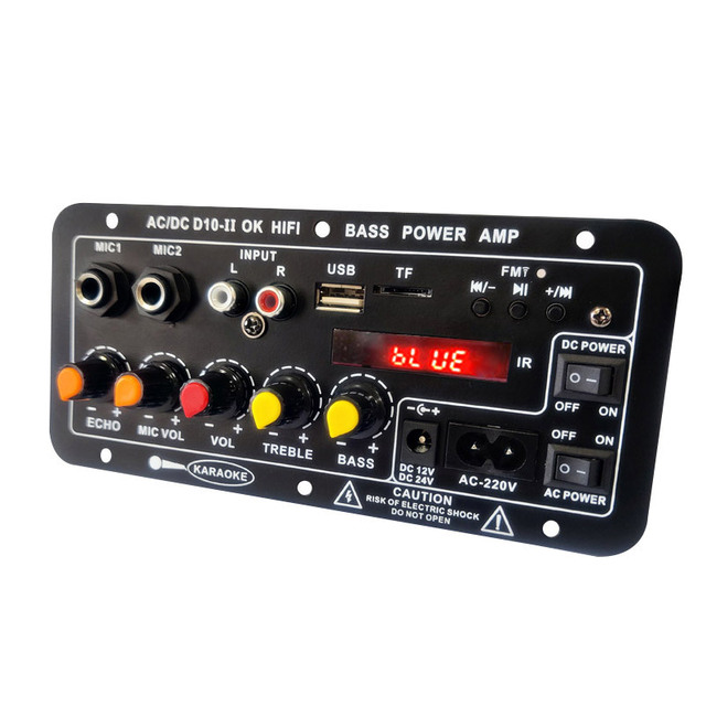 D10-II BT Amplifier Module AUX TF Card USB 30-120W 4 Ohm 40W 1.1 Channel 110V 220V 12V 24V Audio Amp 120W Subwoofer