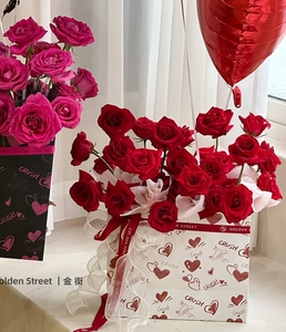 Otoño en color último amor corazón abrazando cubo bolsas de embalaje floral ramo flor <span class=keywords><strong>caja</strong></span> rosa <span class=keywords><strong>para</strong></span> el Día de San Valentín - Product Image 3