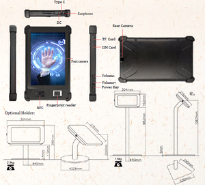 FP08 Free SDK Hospital Waterproof <strong>Android</strong> 11 <strong>Tablet</strong> Fingerprint Scanner Biometric Cloud Staff Time Recording Rugged <strong>Tablet</strong> - Product Image 3