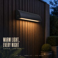 Lampes murales de jardin LED extérieures, style européen classique, corps en aluminium, température de couleur multiple (3000K/4000K/5500K)