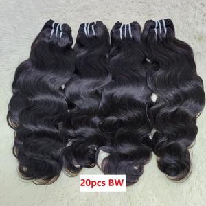 Extensiones de Cabello Humano Natural Letsfly, Lisas y Sedosas, Onduladas, Ondas en J, Mezcla de Color Marrón y Negro, Paquetes de Cabello Remy 9A de 42g - Product Image 4