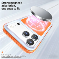 Coque de téléphone magnétique originale de luxe orange avec protection d'appareil photo pour iPhone 17 Pro Air et iPhone 17 Pro Max